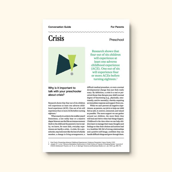 Parent Conversation Guides about Crisis (Set of 25) Online Hot Sale