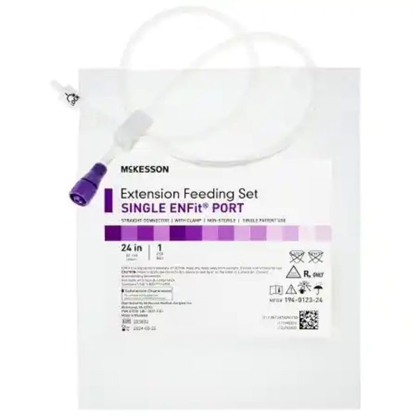 Vesco Feeding Tube Extension set, Bolus Feed Single ENFit® Port, with 90 Degree Connector, 24   Universal Sale