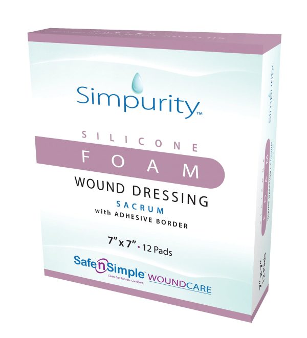 Simpurity Sacrum Foam with Silicone Adhesive Border, 7  x 7  Fashion