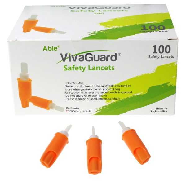 Able® VivaGuard® Safety Lancets, 28G, (100 count) on Sale